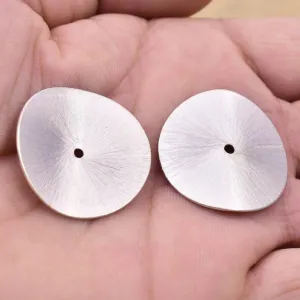 Silver Plated Wavy Disc Spacer Beads - 30mm