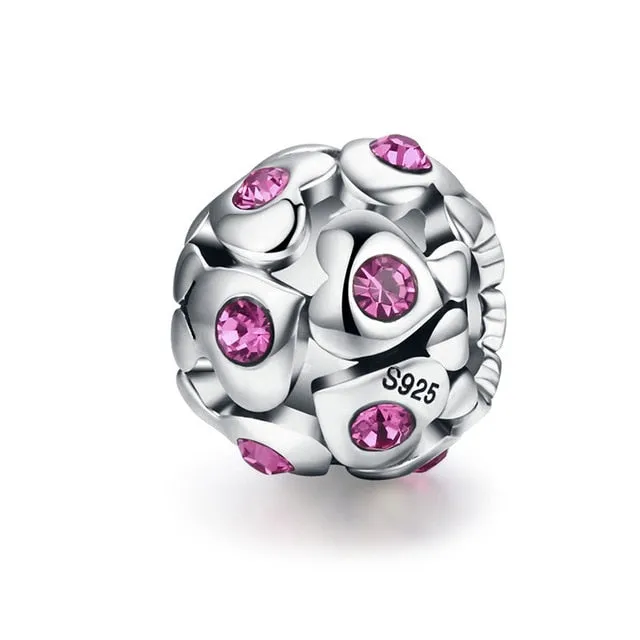 Silver Stackable Heart Beads