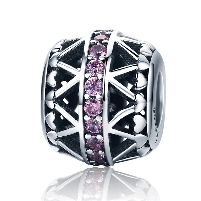 Silver Stackable Heart Beads