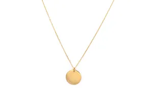 Single Circle Disc Charm Necklace