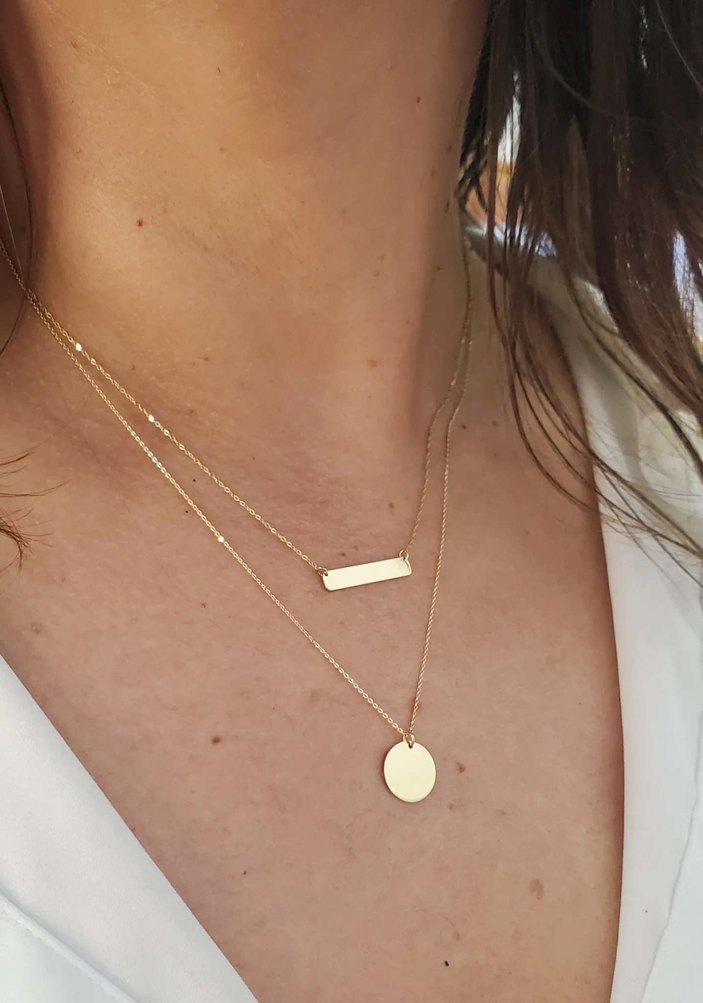 Single Circle Disc Charm Necklace