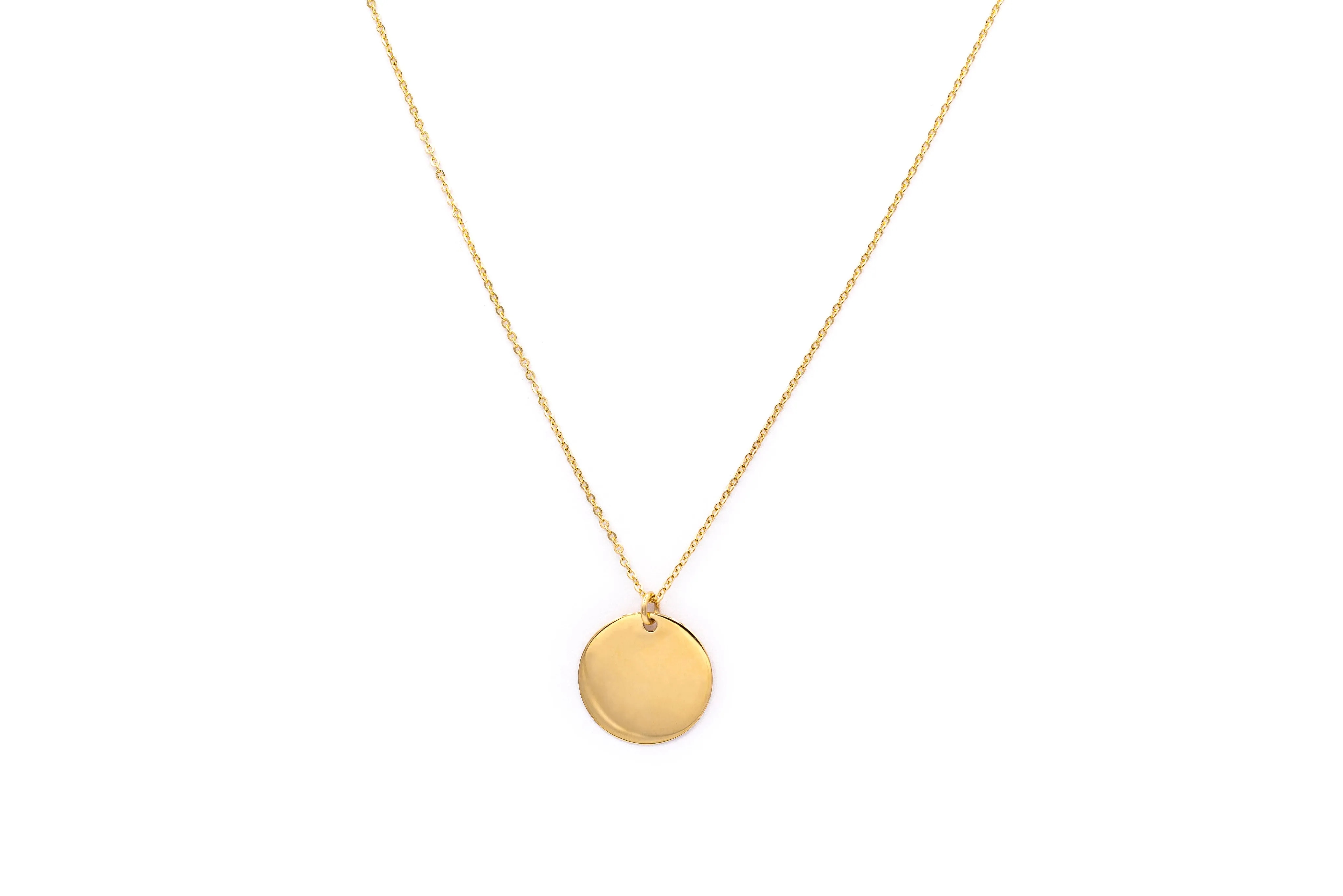 Single Circle Disc Charm Necklace