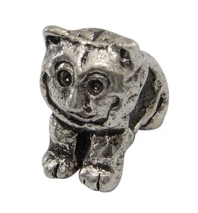 Sitting Cat Charm European Bead Compatible for Most European Snake Chain Bracelet