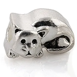 Sitting Cat European Bead Compatible for Most European Snake Chain Charm Bracelet