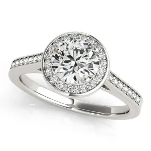 Skye Round Center Stone Channel Shank Halo Engagement Ring