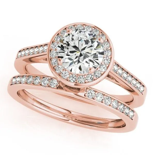 Skye Round Center Stone Channel Shank Halo Engagement Ring