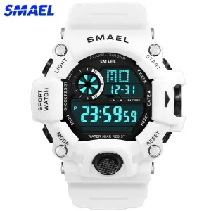 SMAEL Men Sports Digital Watch Waterproof LED Electronic Watches Men&#39;s Timing Week Display Alarm Clock Male Sport Wrist Watch