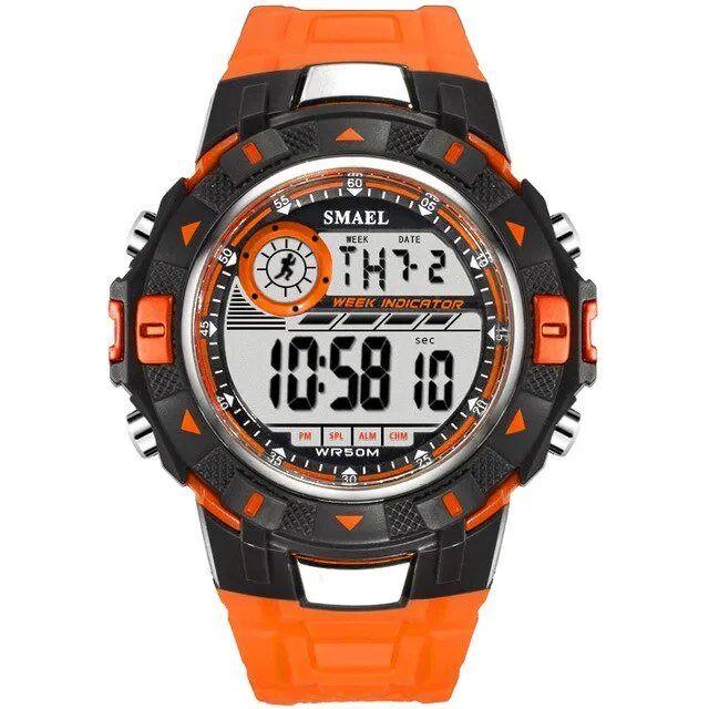 SMAEL Men Sports Watches Digital LED Light Watch Mens Military Watches Top Brand Luxury Electronic Wristwatches Relojes Hombre