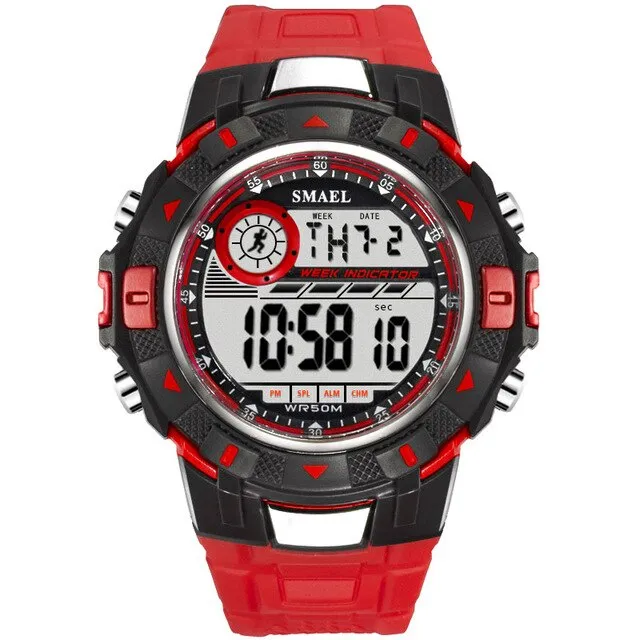 SMAEL Men Sports Watches Digital LED Light Watch Mens Military Watches Top Brand Luxury Electronic Wristwatches Relojes Hombre