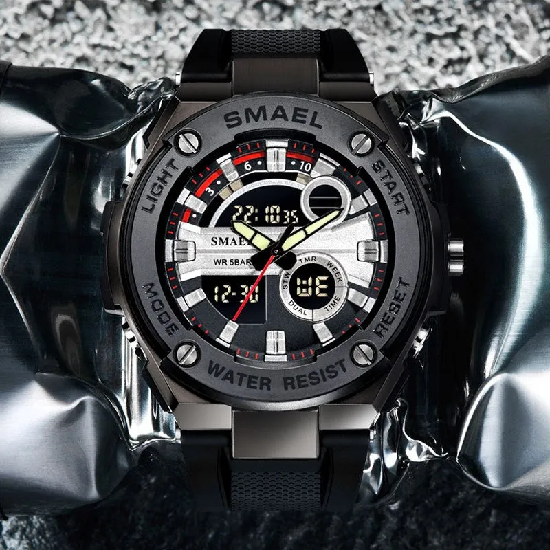 SMAEL Military Watch Waterproof Sports Watches Men LED Digital Quartz Wristwatches Top Brand Luxury Clock Relogio Masculino