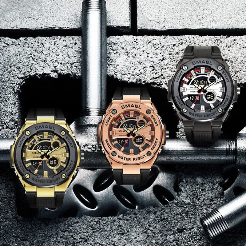 SMAEL Military Watch Waterproof Sports Watches Men LED Digital Quartz Wristwatches Top Brand Luxury Clock Relogio Masculino