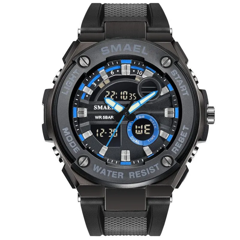 SMAEL Military Watch Waterproof Sports Watches Men LED Digital Quartz Wristwatches Top Brand Luxury Clock Relogio Masculino