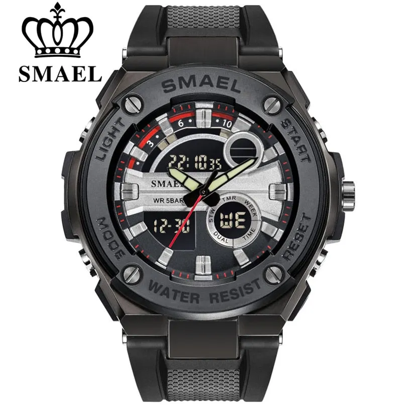 SMAEL Military Watch Waterproof Sports Watches Men LED Digital Quartz Wristwatches Top Brand Luxury Clock Relogio Masculino