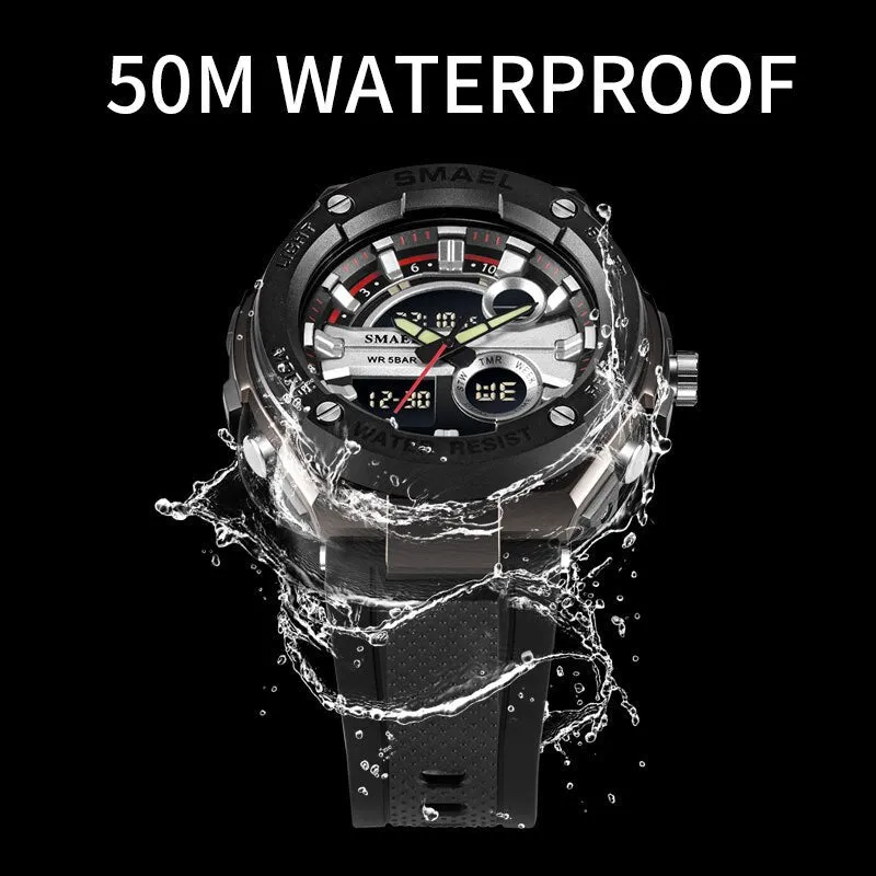 SMAEL Military Watch Waterproof Sports Watches Men LED Digital Quartz Wristwatches Top Brand Luxury Clock Relogio Masculino