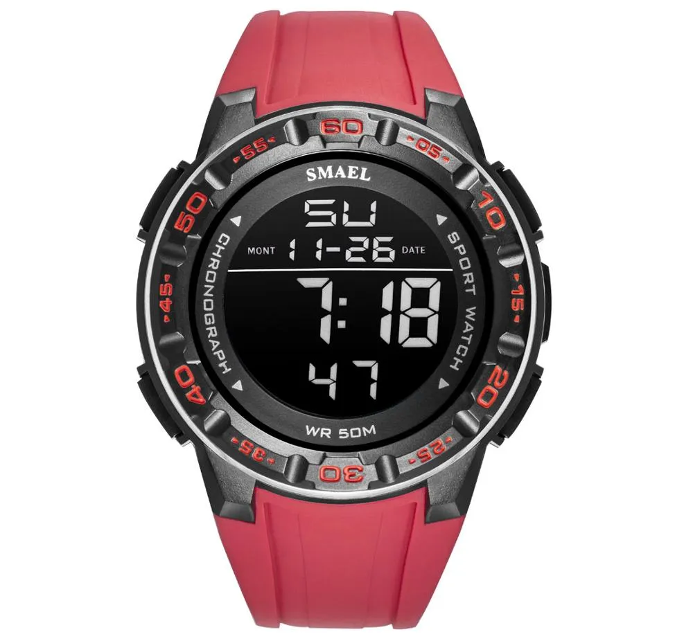 SMAEL Waterproof Mens Watches Top Luxury Brand Digital Sport Watch for Men Silicone Strap Military Date Wrist Watch Male Clock