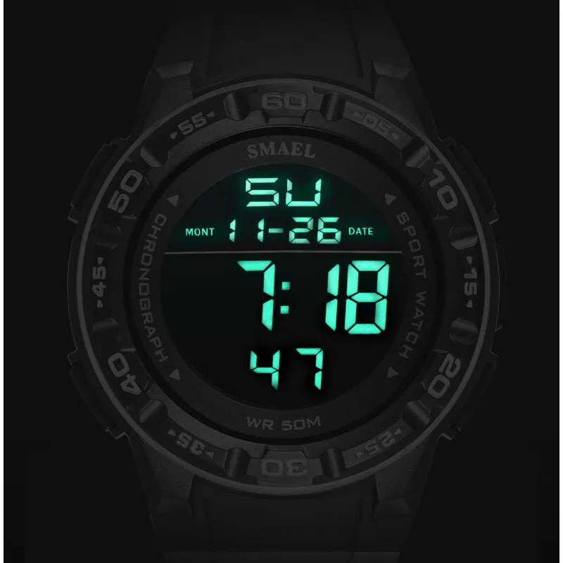 SMAEL Waterproof Mens Watches Top Luxury Brand Digital Sport Watch for Men Silicone Strap Military Date Wrist Watch Male Clock