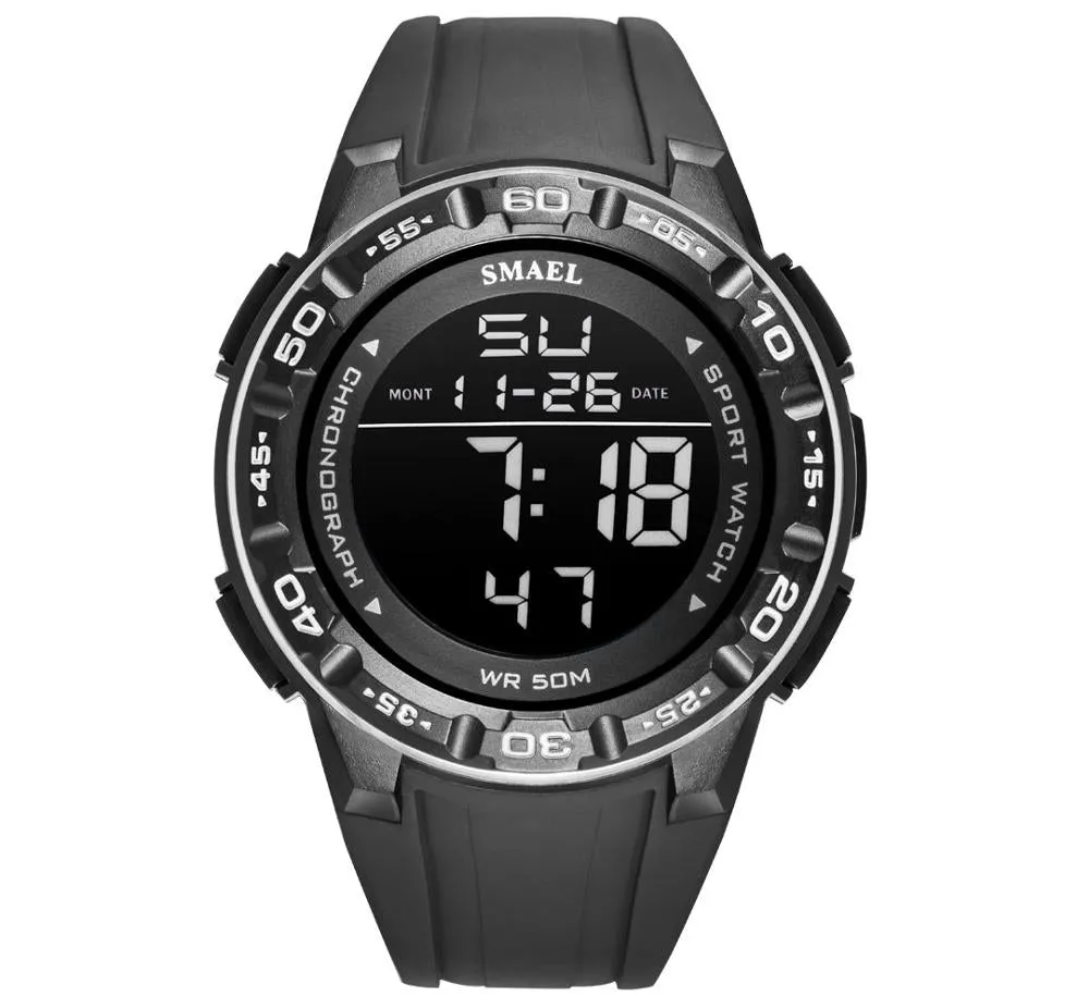 SMAEL Waterproof Mens Watches Top Luxury Brand Digital Sport Watch for Men Silicone Strap Military Date Wrist Watch Male Clock
