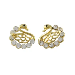 Small Crystal Swan Stud Pierced Earring - REC537