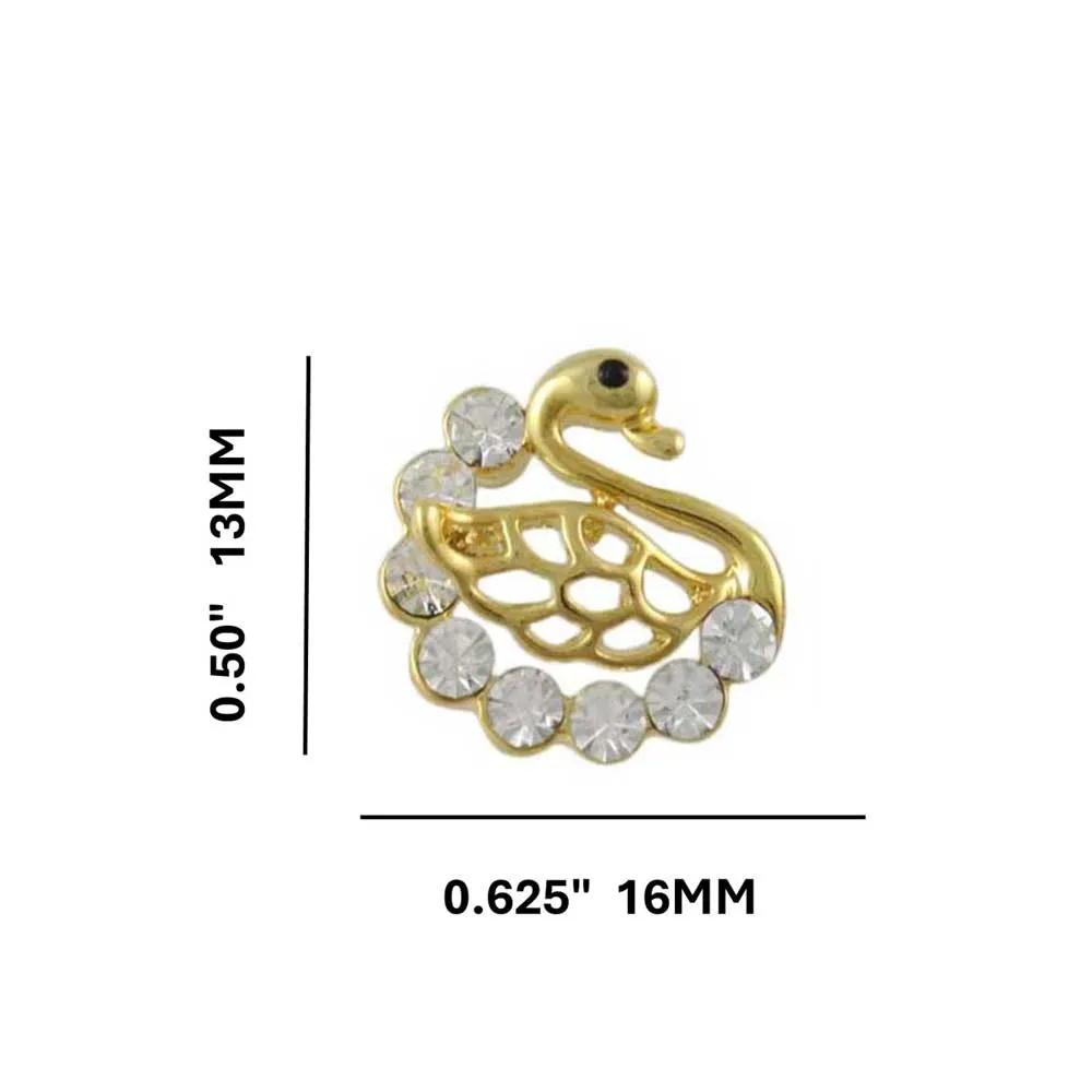 Small Crystal Swan Stud Pierced Earring - REC537