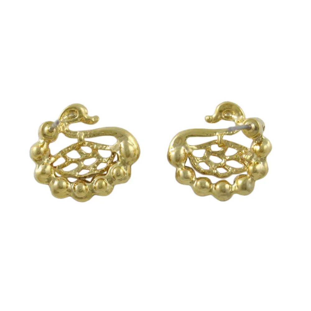 Small Crystal Swan Stud Pierced Earring - REC537