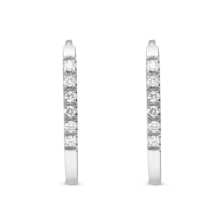 Small Diamond Huggie Hoop Earrings