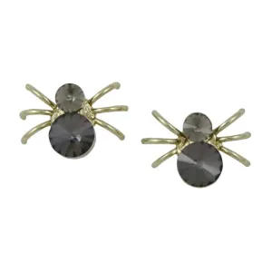 Small Gray Crystal Spider Clip On Earring - REC047C