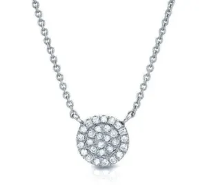 Small Pave Disc Necklace