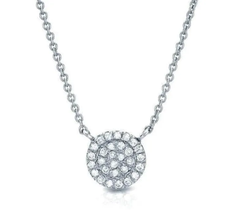 Small Pave Disc Necklace