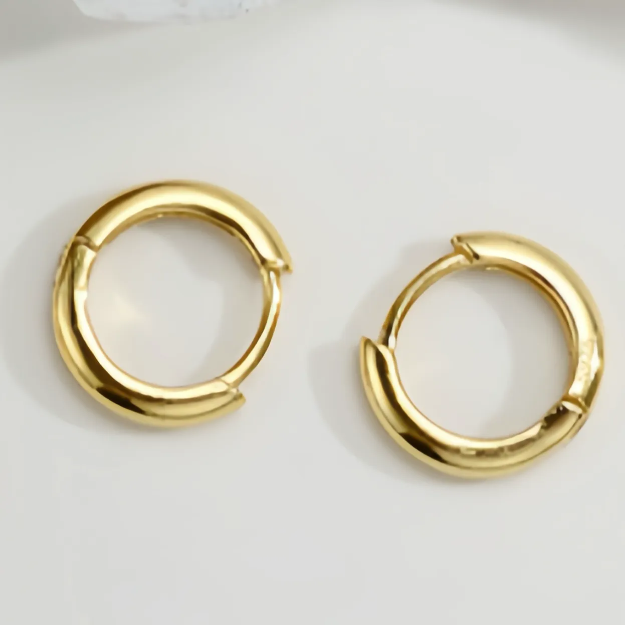 Small Solid 925 Silver Tiny Huggie Hoop Earrings-SH003