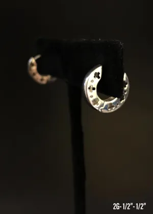 Small textured hoop earrings 10K solid gold