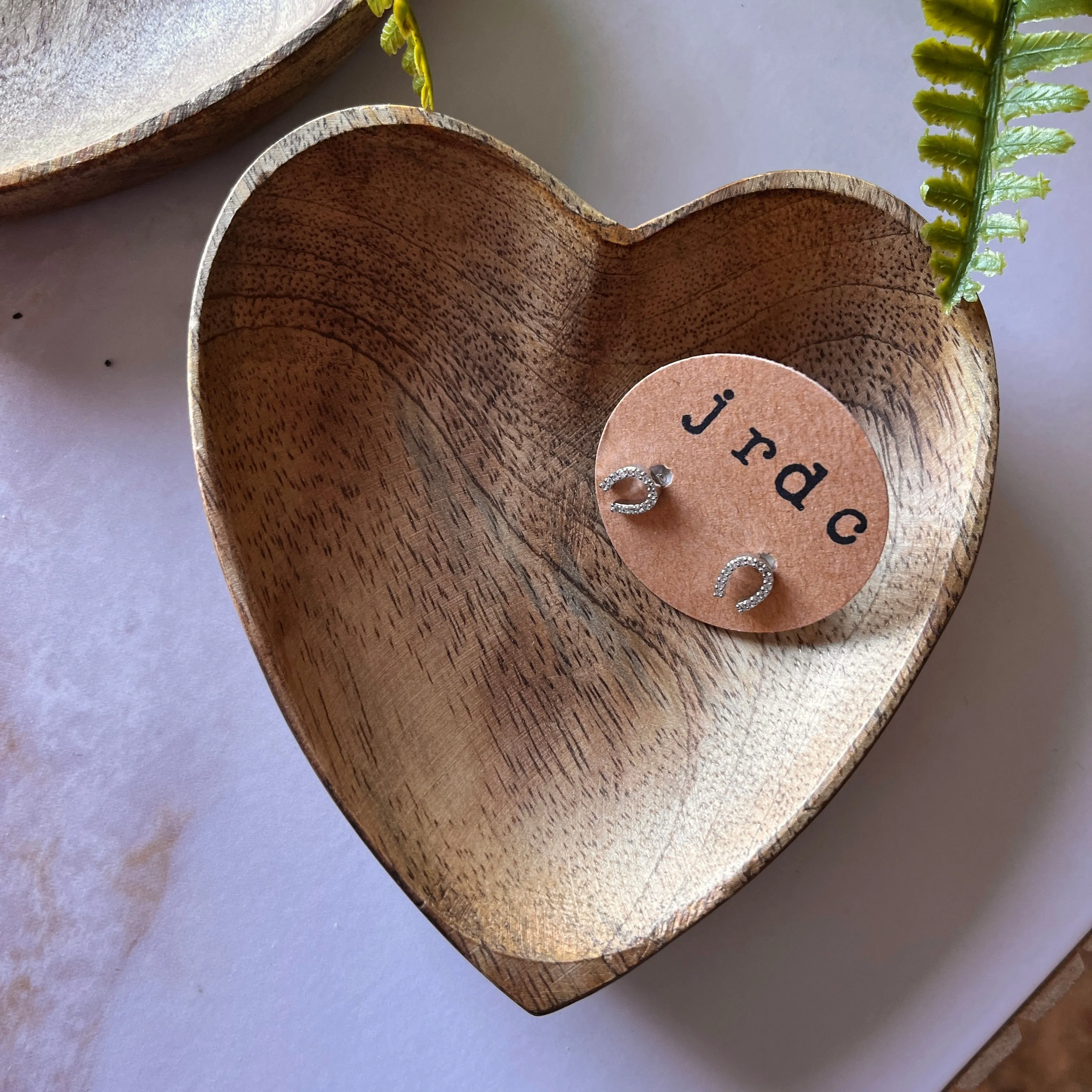 Small Wood Heart Shaped Dish