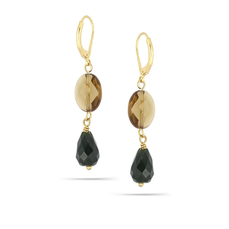 SMOKY CRYSTAL EARRINGS #191GN3401 (2D6)