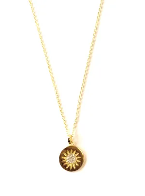 Soleil CZ Starburst Disc Necklace