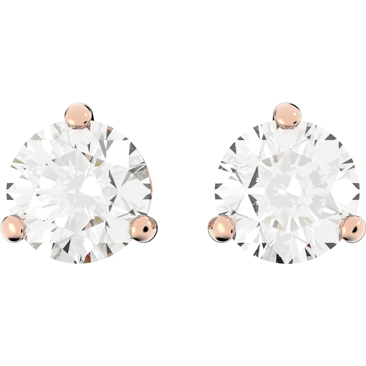 Solitaire stud earrings 
 White, Rose gold-tone plated 5112156