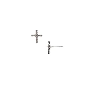 Sorrelli Miley Cross Stud Earrings - Palladium Crystal