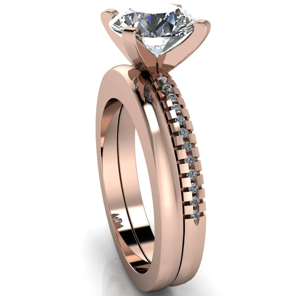 Spacek Round Center Stone 4 Prong Diamond Accent Ring