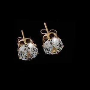 Sparkling Crystal Stud Earrings in Silver or Gold