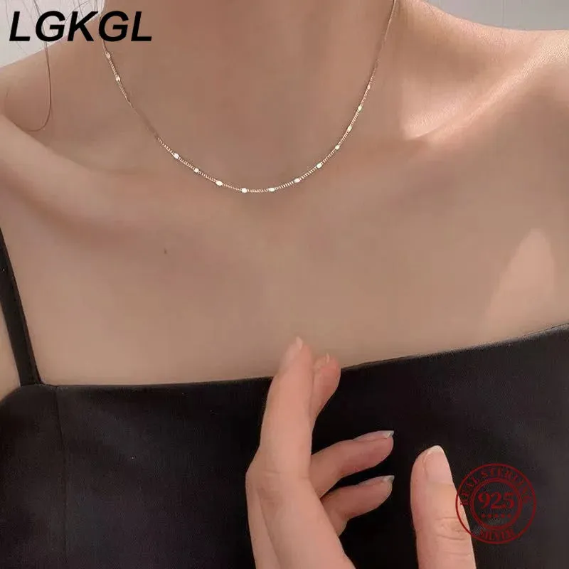 Sparkling Silver Disc Necklace