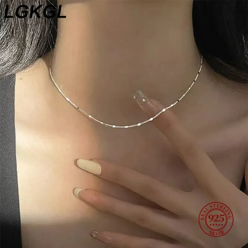 Sparkling Silver Disc Necklace