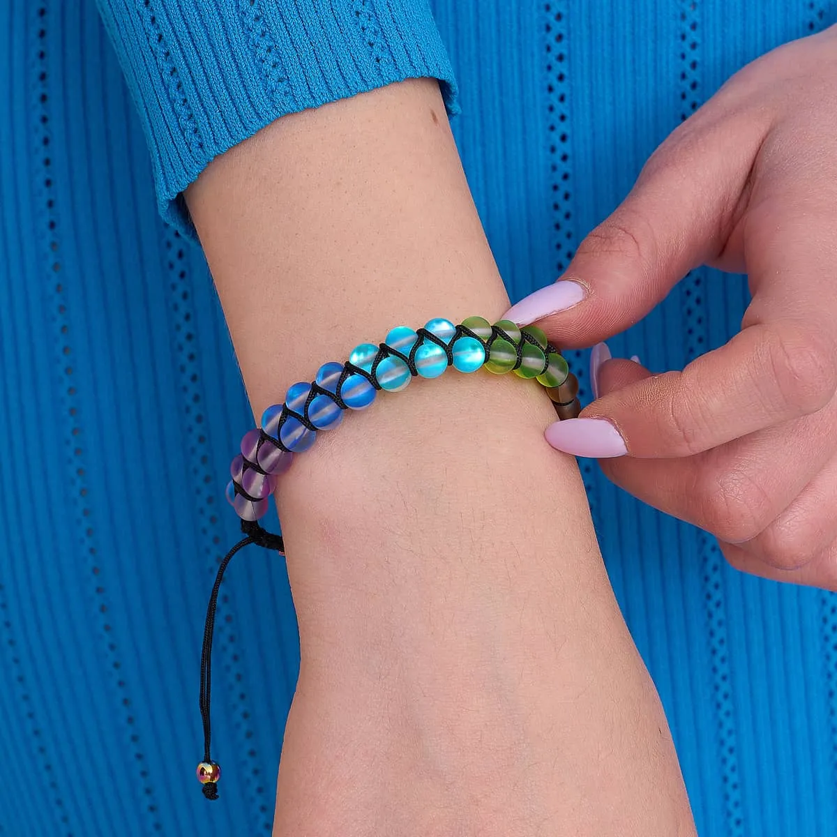 Spectral Chakra | Unicorn Silver | Double Mermaid Glass Bracelet