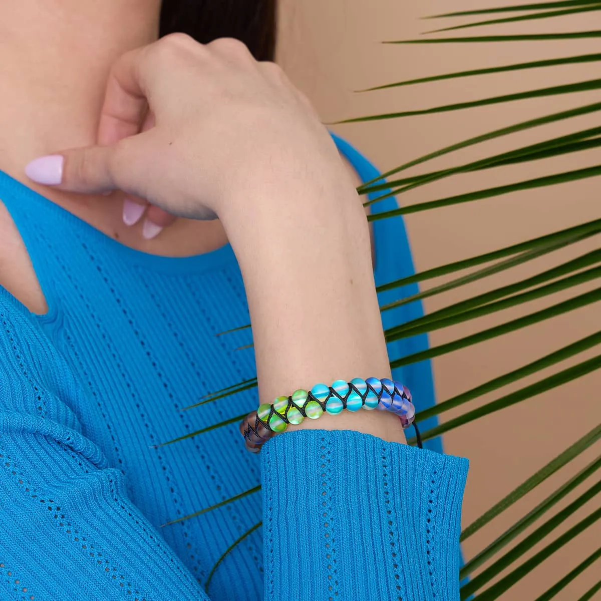 Spectral Chakra | Unicorn Silver | Double Mermaid Glass Bracelet