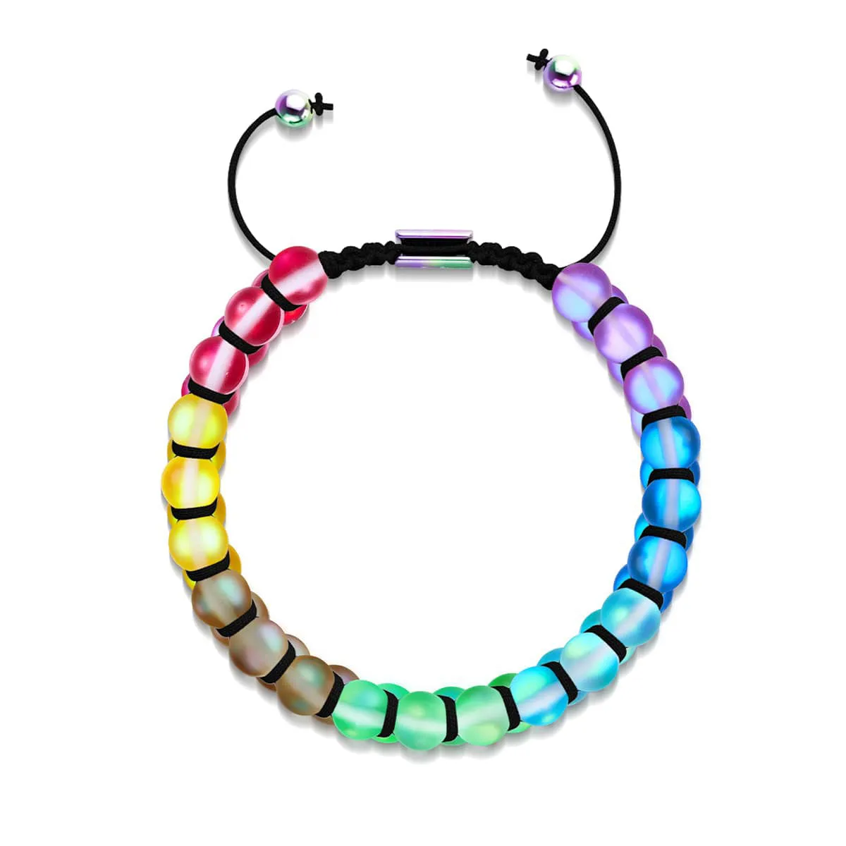 Spectral Chakra | Unicorn Silver | Double Mermaid Glass Bracelet