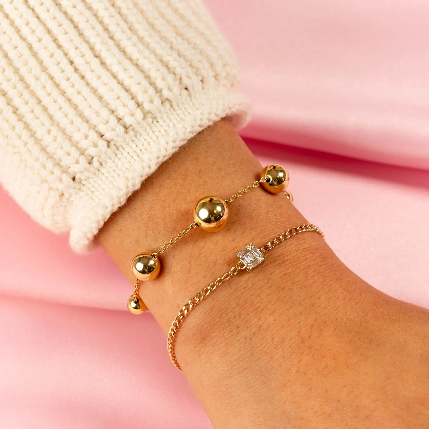 Sphere Chain Bracelet 14K