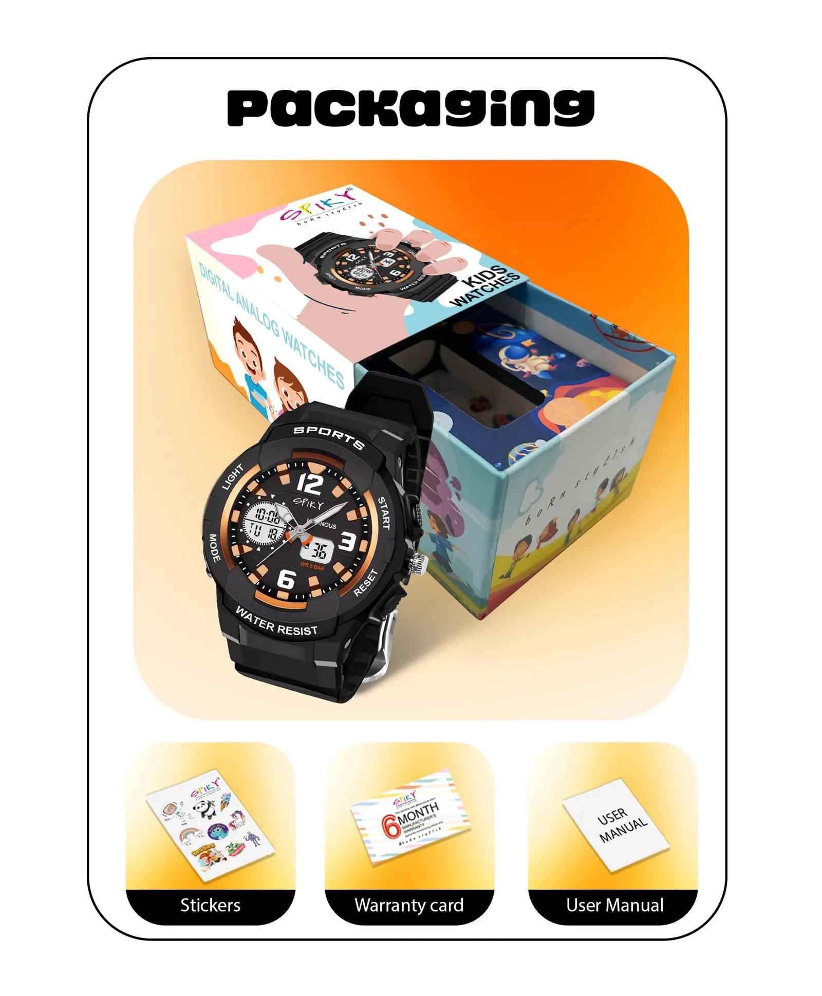 Spiky Eva6 Analog & Digital Sporty Watch - Pink