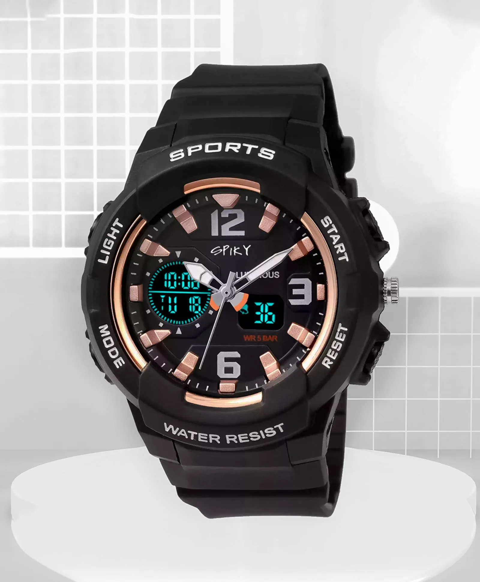 Spiky Eva6 Analog & Digital Sporty Watch - Pink