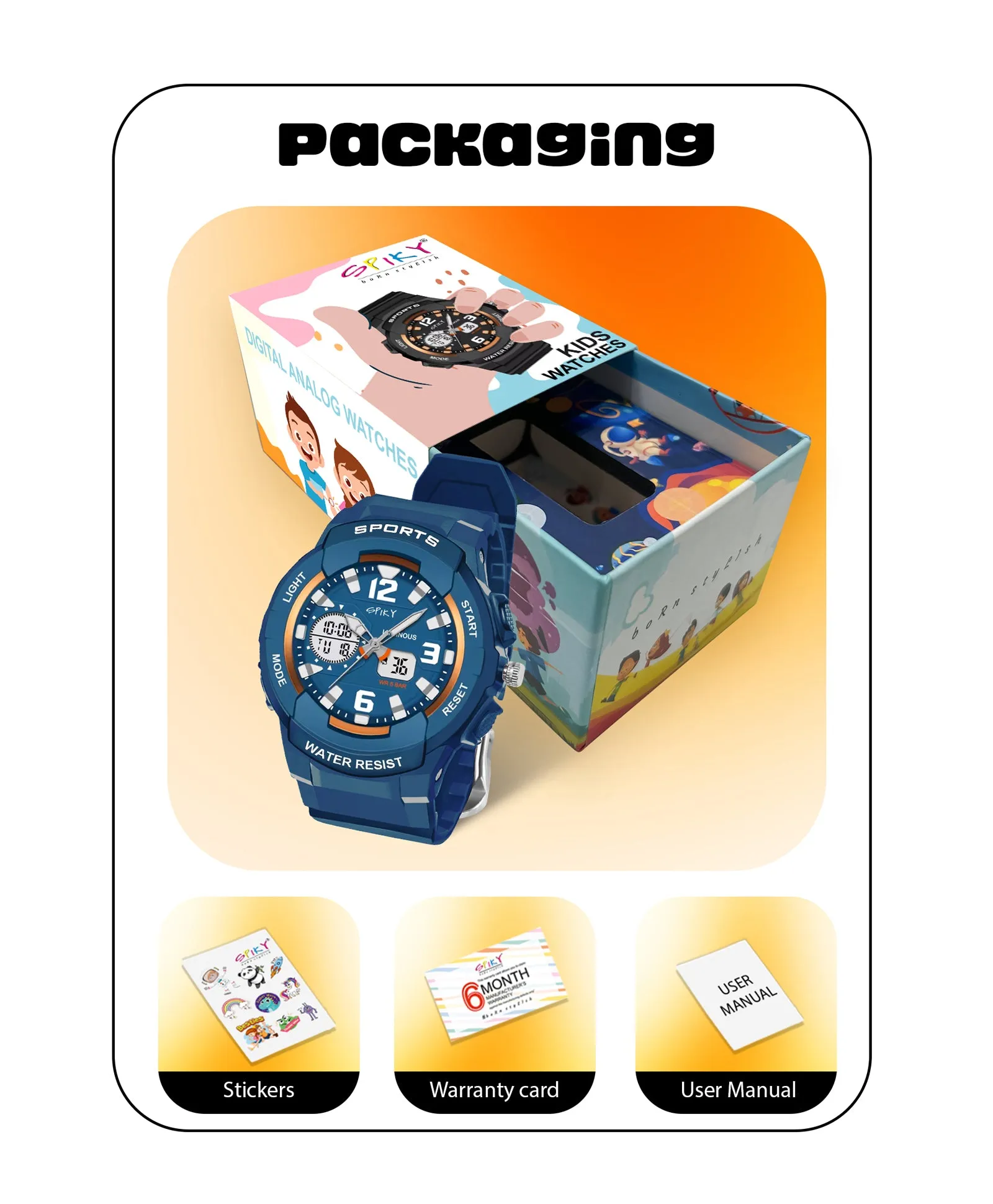 Spiky Eva6 Analog & Digital Sporty Watch - Pink