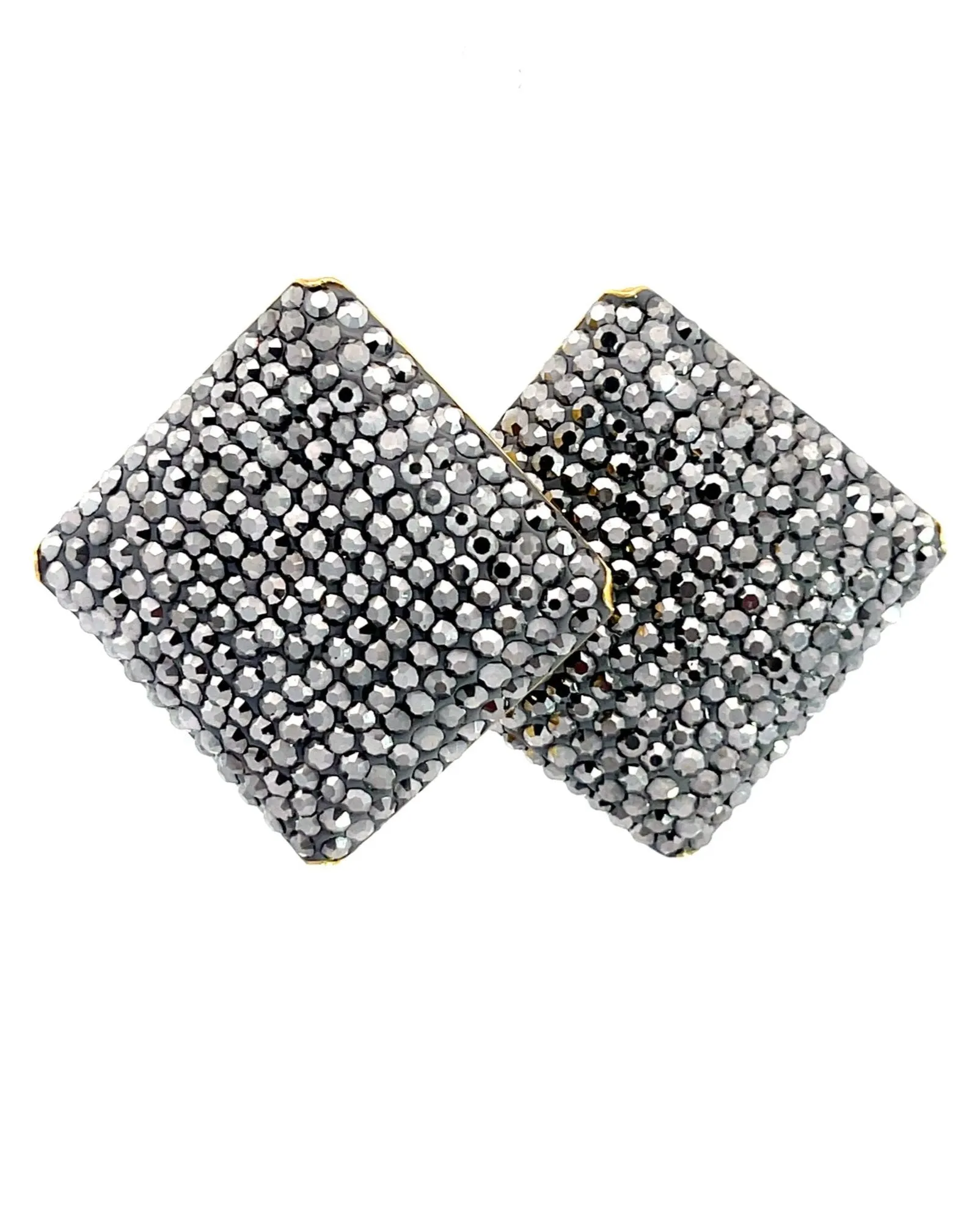 Square Crystal 925 Sterling Silver Stud Earrings