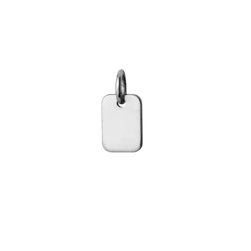 S/Silver Mini Rectangle Engraving Disc Pendant