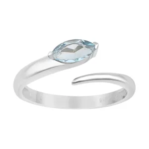 Stackable Marquise 0.70 Ctw Aquamarine Women Engagement Ring