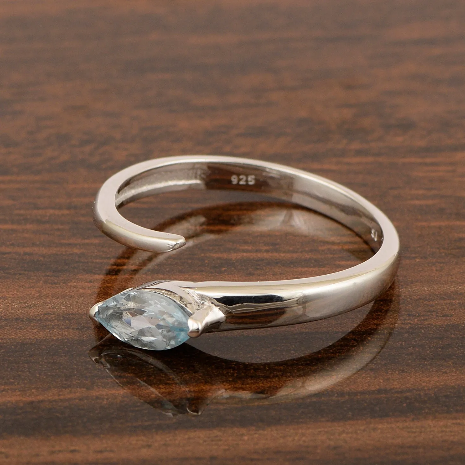 Stackable Marquise 0.70 Ctw Aquamarine Women Engagement Ring